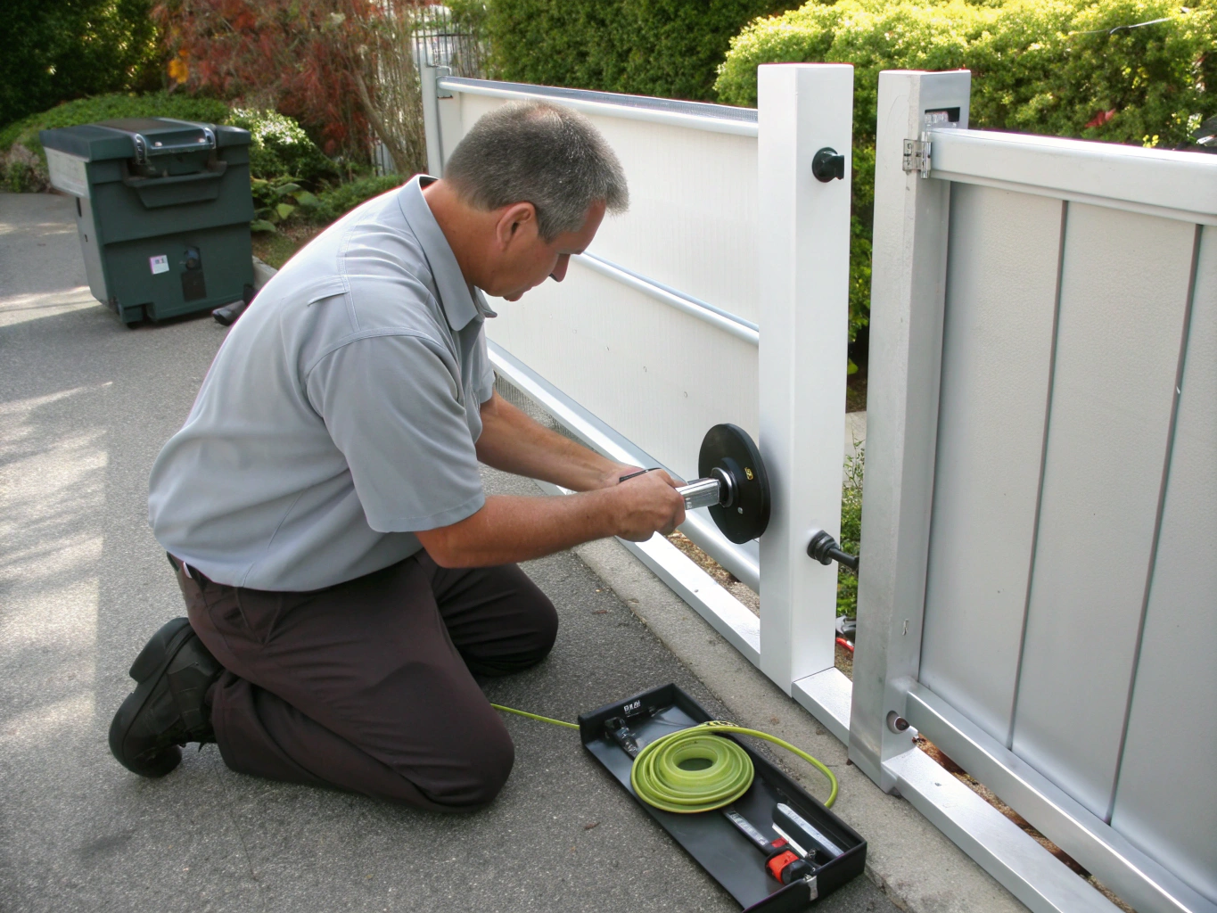 Technicien réparant une porte patio à Delson