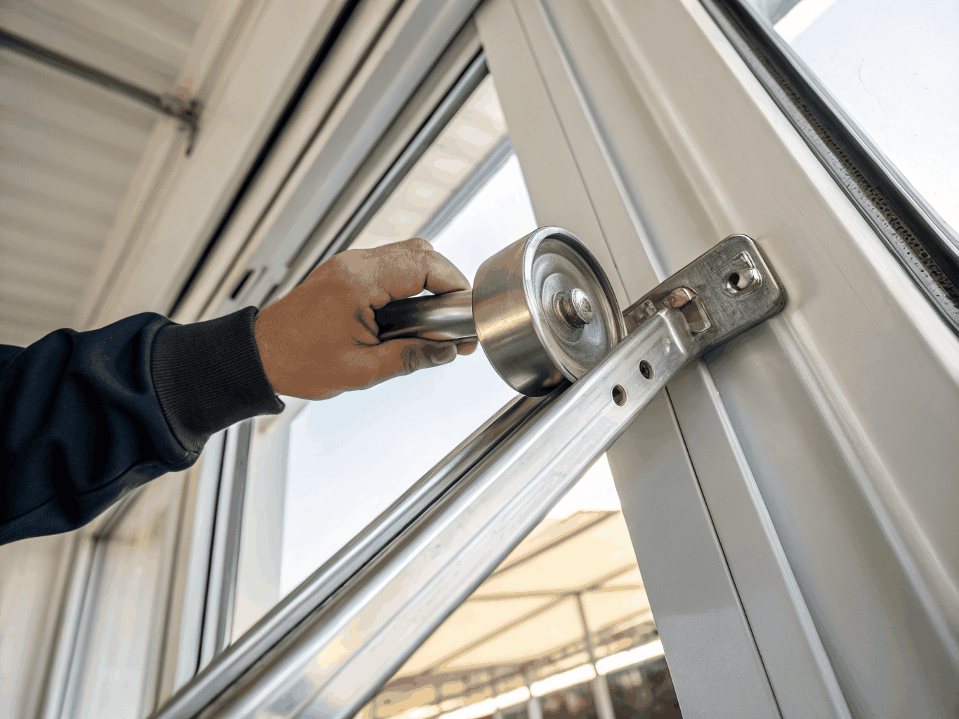 Inspection de roulettes de porte patio bruyantes