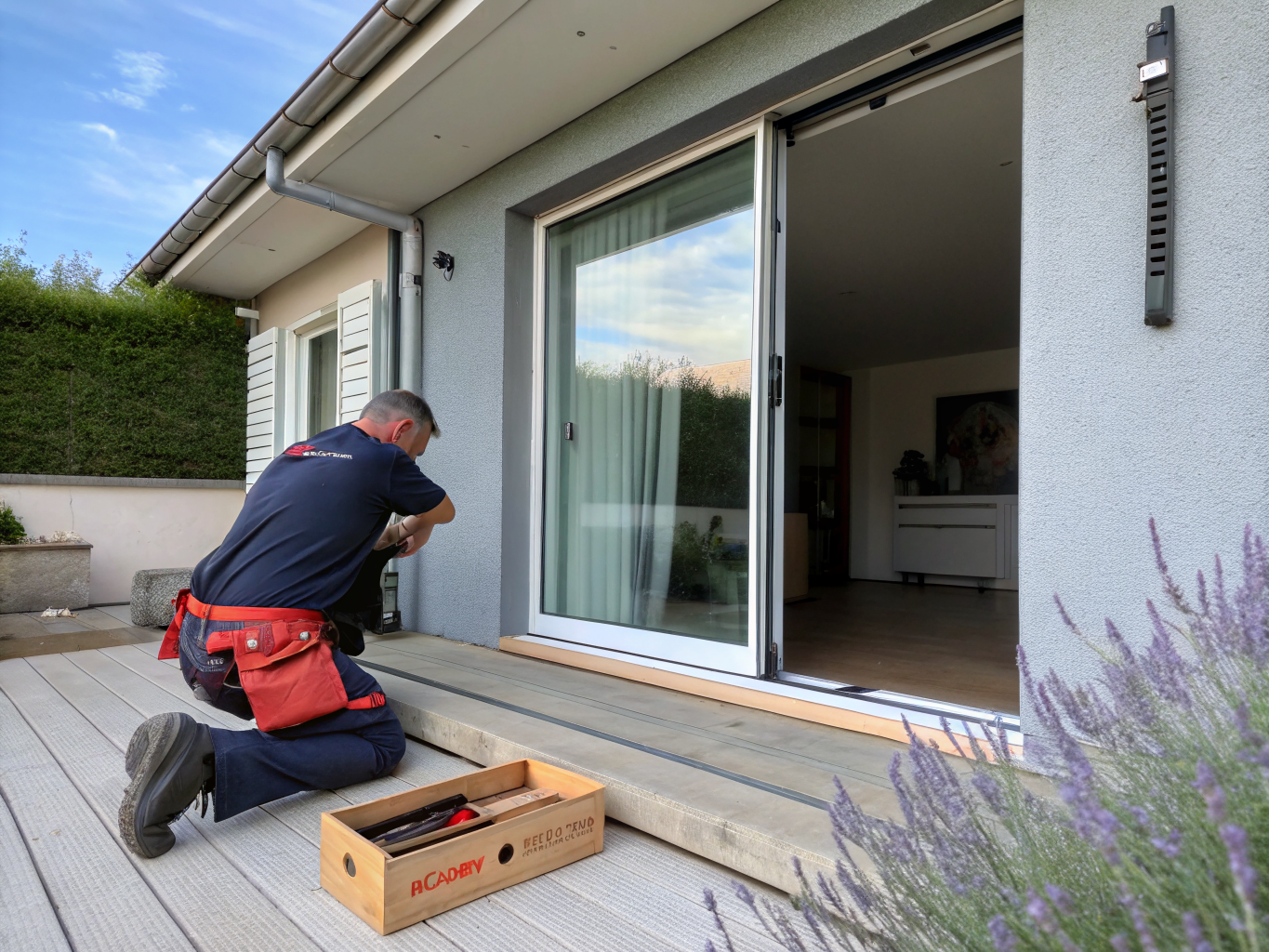 Technicien SlideFix réparant une porte patio à Verchères