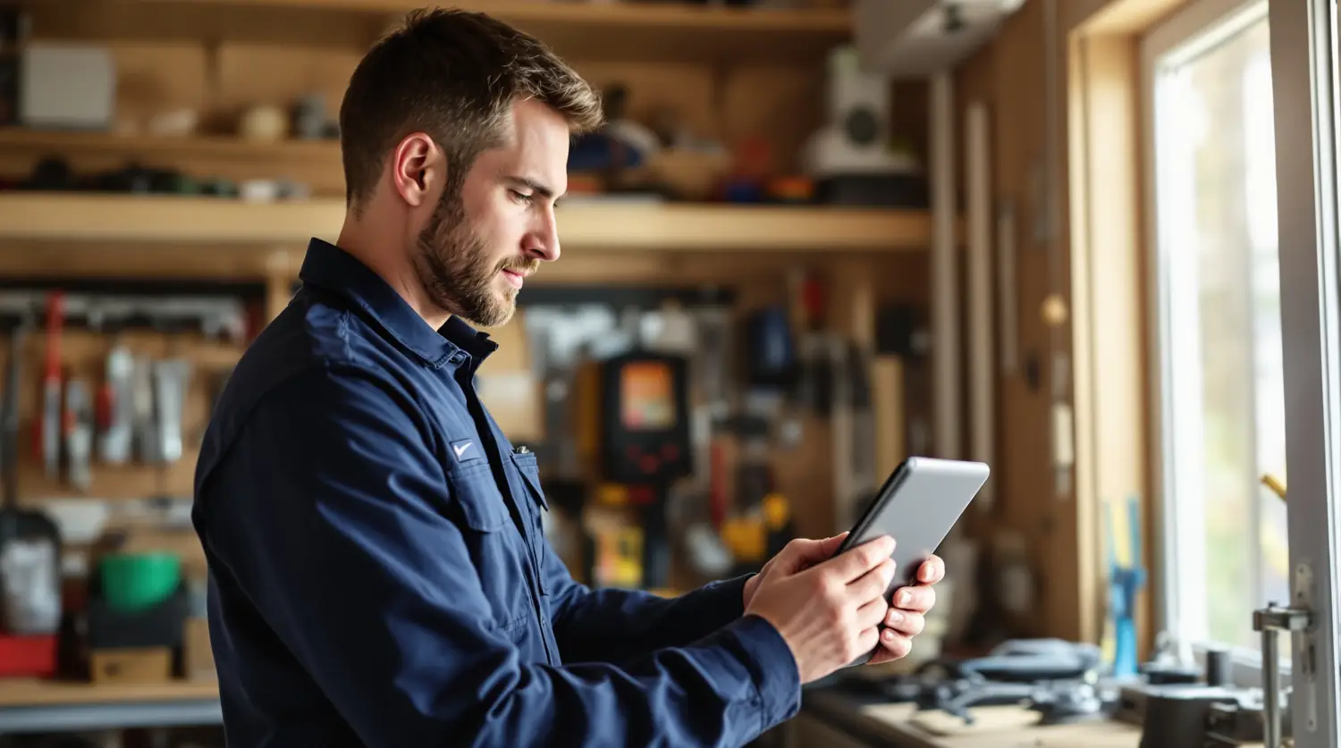 Réparateur partenaire SlideFix analysant une vidéo de diagnostic